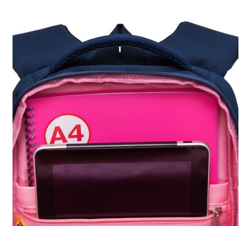 Рюкзак GRIZZLY школьный, анатомическая спинка, 2 отделения, для девочек, 