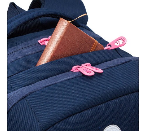 Рюкзак GRIZZLY школьный, анатомическая спинка, 2 отделения, для девочек, 