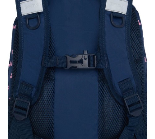 Рюкзак GRIZZLY школьный, анатомическая спинка, 2 отделения, для девочек, 