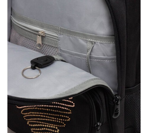 Рюкзак GRIZZLY школьный, анатомическая спинка, 2 отделения, для девочек, 