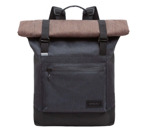 Рюкзак GRIZZLY, карман-антивор, с клапаном, трансформируемый объем, 