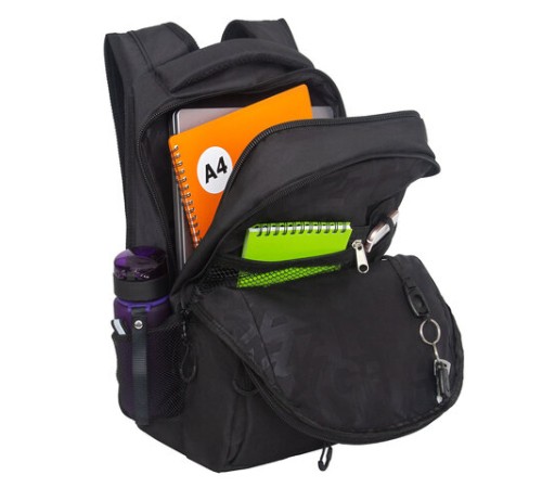 Рюкзак GRIZZLY школьный, анатомическая спинка, 2 отделения, для мальчиков, 