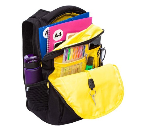 Рюкзак GRIZZLY школьный, анатомическая спинка, 2 отделения, для мальчиков, 