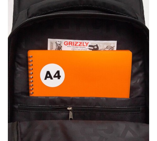 Рюкзак GRIZZLY школьный, анатомическая спинка, 3 отделения, для мальчиков, 