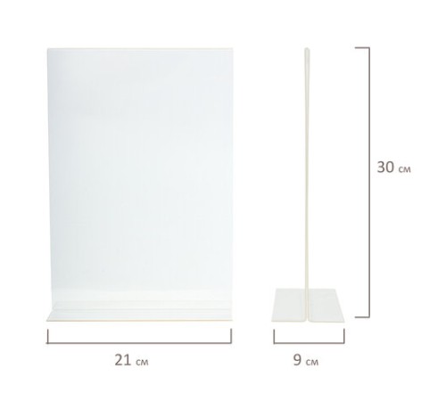 Подставка настольная для рекламных материалов ВЕРТИКАЛЬНАЯ (210х297 мм), А4, двусторонняя, BRAUBERG, 290423