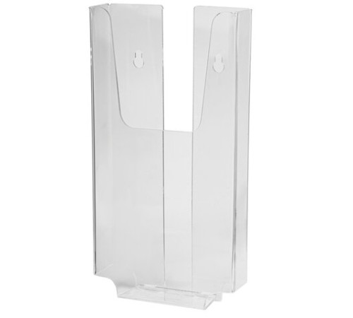 Подставка настенная для рекламных материалов МАЛОГО ФОРМАТА (105х210х30 мм), оргстекло, BRAUBERG, 290434