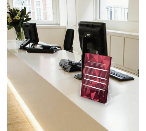 Подставка настольная для рекламных материалов (240х215х32 мм), А4, STAFF, 291172