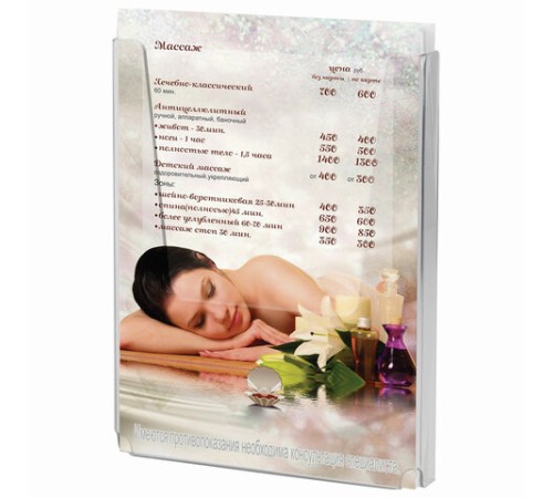 Подставка настенная для рекламных материалов ВЕРТИКАЛЬНАЯ (280х215х32 мм), А4, STAFF, 291173