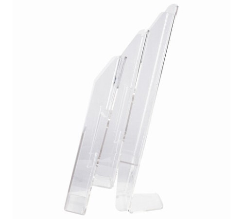 Подставка настольная для рекламных материалов (250х215х32 мм) А4, 3 отделения, смещение, STAFF, 291174