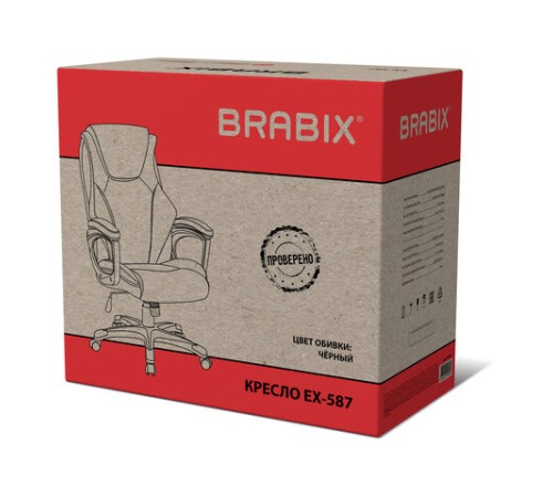 Кресло BRABIX PREMIUM "Credo EX-587", рециклированная кожа, черное, 532977