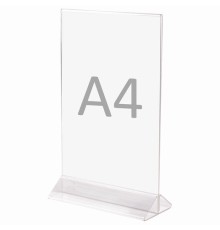 Подставка настольная для рекламных материалов ВЕРТИКАЛЬНАЯ (300х210 мм), формат А4, двусторонняя, STAFF, 291176