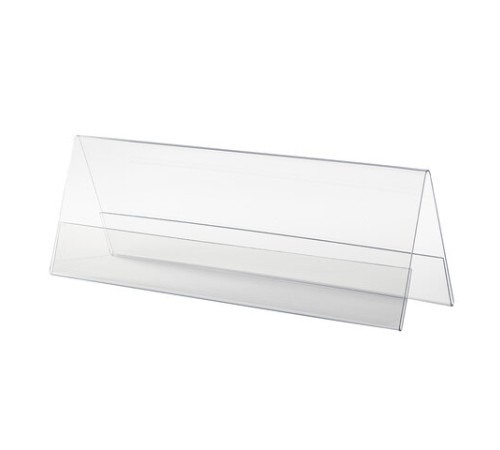 Подставка настольная для презентаций информационная 300х100 мм (домик) двусторонняя, в защитной пленке, BRAUBERG, 291251