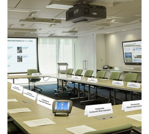 Подставка настольная для презентаций информационная 300х100 мм (домик) двусторонняя, в защитной пленке, BRAUBERG, 291251