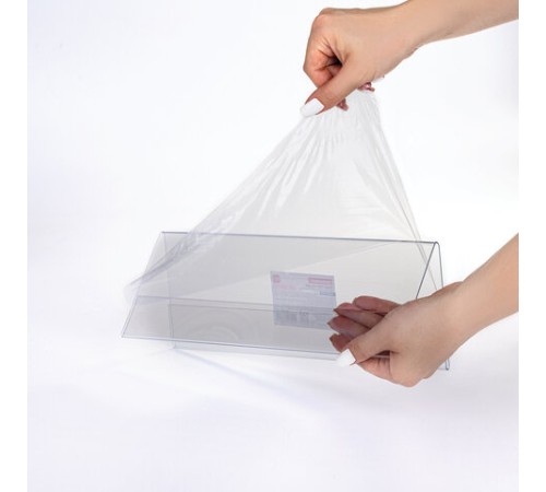 Подставка настольная для презентаций информационная 300х100 мм (домик) двусторонняя, в защитной пленке, BRAUBERG, 291251