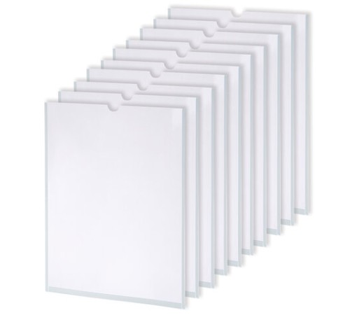 Карманы информационные самоклеящиеся, А4, вертикальные, КОМПЛЕКТ 10 шт., ПЭТ, 0,3 мм, STAFF, 291280