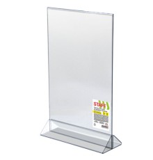 Подставка настольная для рекламных материалов ВЕРТИКАЛЬНАЯ (210х300 мм), А4, двусторонняя, STAFF, 291386