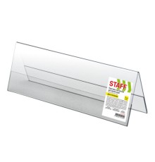 Подставка настольная для презентаций 300х100 мм (домик), двусторонняя, ПЭТ, STAFF, 291392