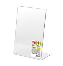 Подставка настольная для рекламных материалов МАЛОГО ФОРМАТА (150х210 мм), А5, односторонняя, вертикальная, STAFF, 291393