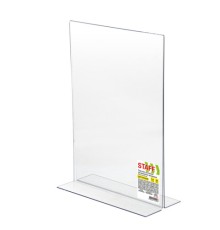 Подставка настольная для рекламных материалов ВЕРТИКАЛЬНАЯ (210х297 мм), А4, двусторонняя, STAFF, 291397