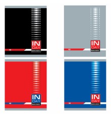 Тетрадь А5, 48 л., BRAUBERG скоба, клетка, обложка картон, 