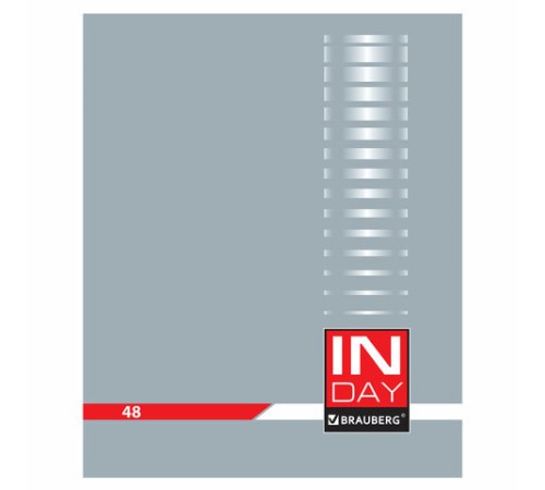 Тетрадь А5, 48 л., BRAUBERG скоба, клетка, обложка картон, 