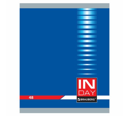 Тетрадь А5, 48 л., BRAUBERG скоба, клетка, обложка картон, 