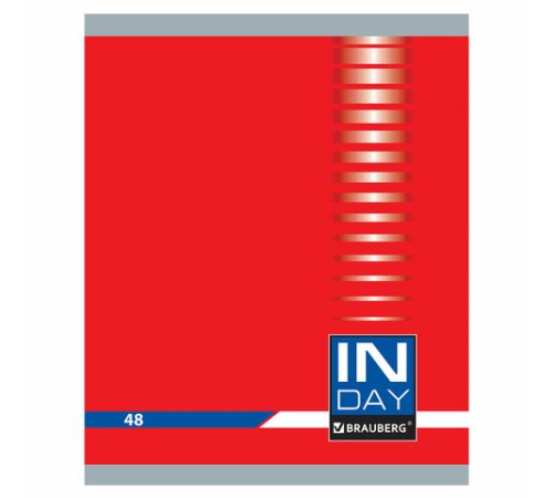 Тетрадь А5, 48 л., BRAUBERG скоба, клетка, обложка картон, 