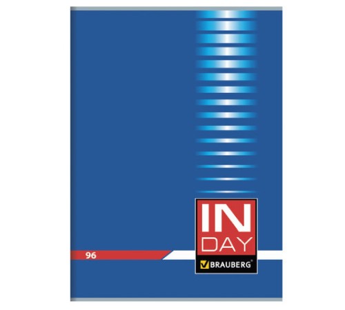 Тетрадь А4, 96 л., BRAUBERG скоба, клетка, обложка картон, 