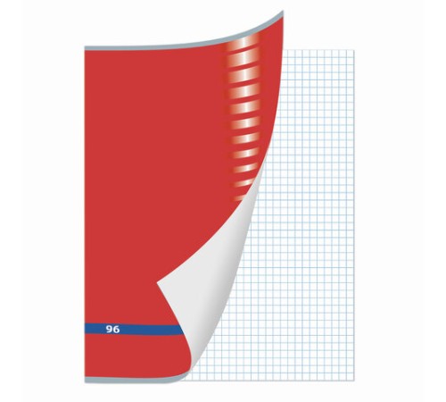 Тетрадь А4, 96 л., BRAUBERG скоба, клетка, обложка картон, 