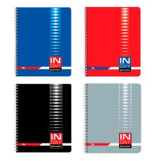 Тетрадь А5, 96 л., BRAUBERG, гребень, клетка, обложка картон, 