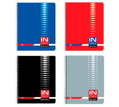 Тетрадь А5, 96 л., BRAUBERG, гребень, клетка, обложка картон, 