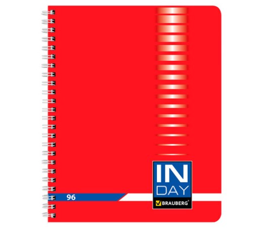 Тетрадь А5, 96 л., BRAUBERG, гребень, клетка, обложка картон, 