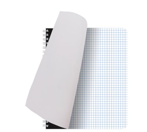 Тетрадь А5, 96 л., BRAUBERG, гребень, клетка, обложка картон, 