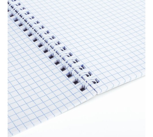 Тетрадь А5, 96 л., BRAUBERG, гребень, клетка, обложка картон, 