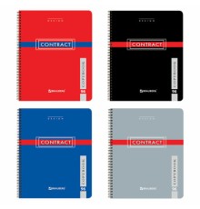 Тетрадь А5, 96 л., BRAUBERG, гребень, клетка, обложка картон, 