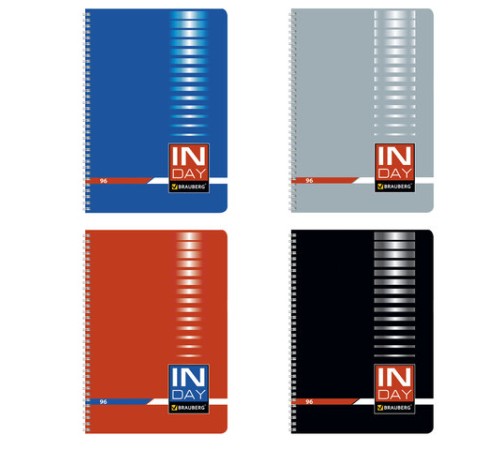 Тетрадь А4, 96 л., BRAUBERG, гребень, клетка, обложка картон, 