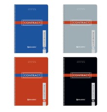 Тетрадь А4, 96 л., BRAUBERG, гребень, клетка, обложка картон, 