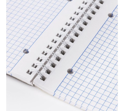 Тетрадь А4, 96 л., BRAUBERG, гребень, клетка, обложка картон, 