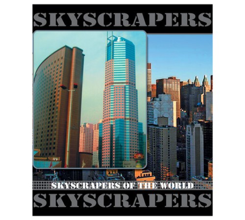 Тетрадь А5, 96 л., BRAUBERG, скоба, клетка, обложка картон, ГОРОДА, 401293