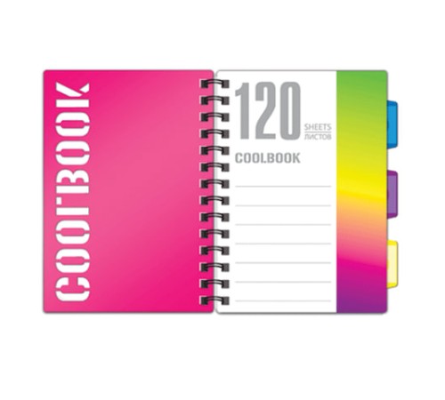 Тетрадь-блокнот 120 л., A5, 148x210 мм, BRAUBERG, клетка, гребень, обложка пластиковая, 3 разделителя, 