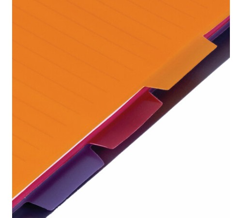 Тетрадь-блокнот 120 л., A5, 170x215 мм, BRAUBERG, линия, гребень, обложка пластиковая, 4 разделителя, 