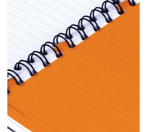 Тетрадь-блокнот 120 л., A5, 170x215 мм, BRAUBERG, линия, гребень, обложка пластиковая, 4 разделителя, 