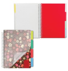 Тетрадь-блокнот 150 л., A5, 170x215 мм BRAUBERG, клетка, гребень, обложка пластиковая, 4 разделителя, 