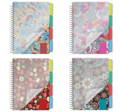 Тетрадь-блокнот 150 л., A5, 170x215 мм BRAUBERG, клетка, гребень, обложка пластиковая, 4 разделителя, 