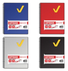 Тетрадь-блокнот 80 л., А5, 160х207 мм, BRAUBERG, клетка, гребень, обложка пластиковая, 1 разделитель, 