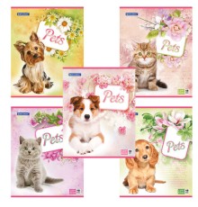 Тетрадь А5, 48 л., BRAUBERG, скоба, клетка, обложка картон, ЛЮБИМЧИКИ, 401816