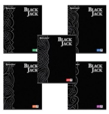 Тетрадь А5, 48 л., BRAUBERG скоба, клетка, выборочный лак, БЛЭК ДЖЭК, 401824