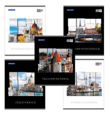 Тетрадь А5, 48 л., BRAUBERG скоба, клетка, выборочный лак, ПУТЕШЕСТВИЯ, 401826