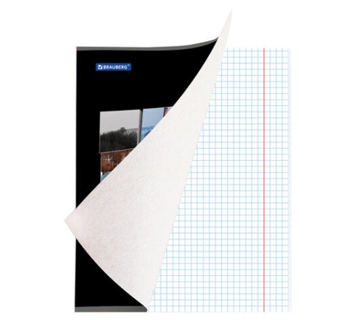 Тетрадь А5, 48 л., BRAUBERG скоба, клетка, выборочный лак, ПУТЕШЕСТВИЯ, 401826