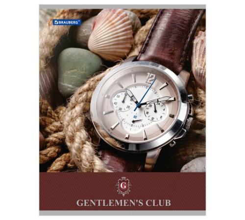 Тетрадь А5, 48 л., BRAUBERG скоба, клетка, обложка картон, КЛУБ ДЖЕНТЕЛЬМЕНОВ, 401835